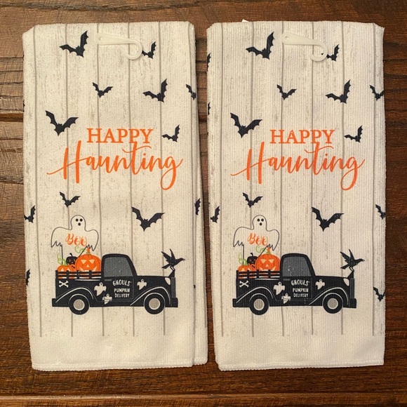 Halloween Ghost Kitchen Towels, Ghost Tinsel Decor & Ghost Tier Tray Decor Set - Picture 4 of 14